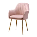 Meilleurs chaises de salle à manger en velours de salle à manger de luxe à vente chaude avec jambes dorées