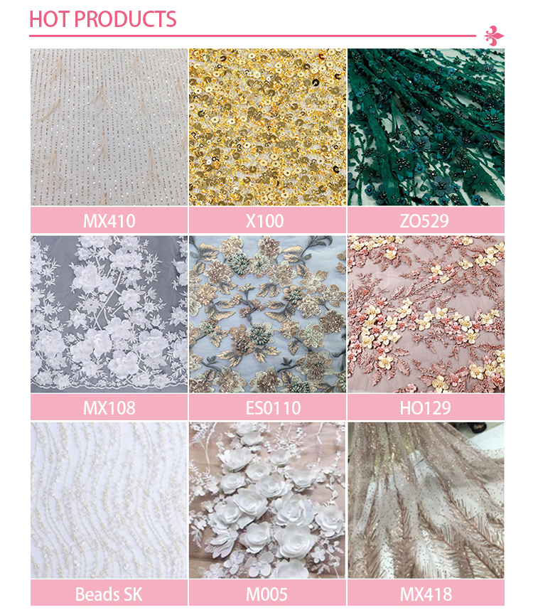 Beaded Sequins Embroidery Fabric 