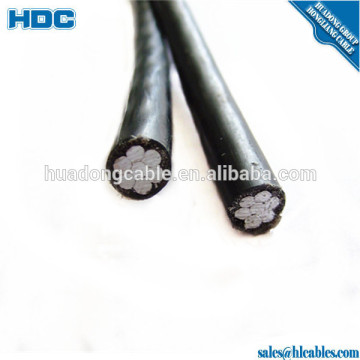ABC Aerial Cable Aluminum Conductor XLPE Insulated 2x10mm2 2x16mm2 Aerial Bundled Cable