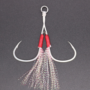 2Pcs/Bag Slow Jigging Double Assist Hooks Jigging Twin Barbed 1/0 2/0 3/0 4/0 5/0
