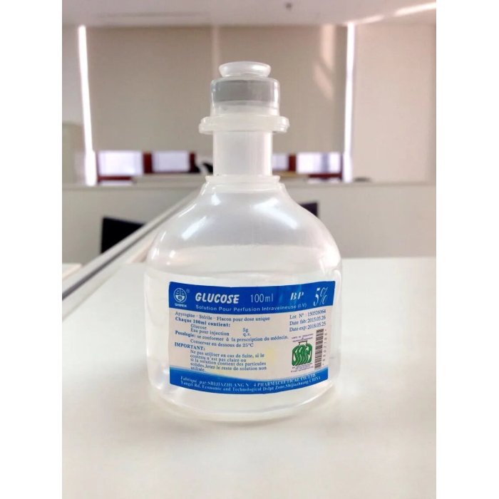 كيس جلوكوز 5% منقوع 100 مل من البلاستيك الزجاجي