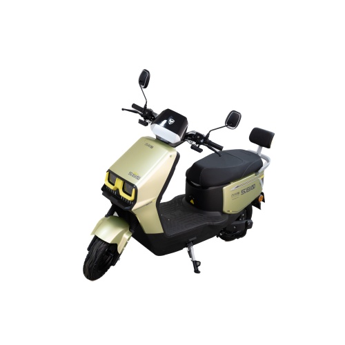 Fashionable Electric Motorcycle in Greenish-Yellow Tones