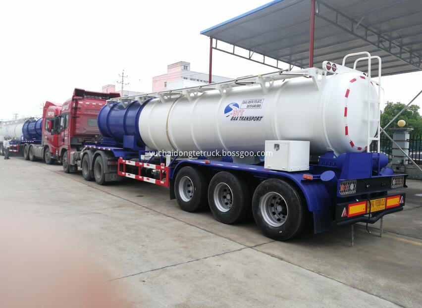 3 axle carbon steel sulfuric acid tank trailer