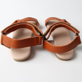 Sandales d&#39;été en cuir véritable pour fille Triangle