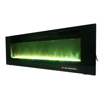 76-18 to 76-22 Inches Twin Crystal Regency Table Marble Linear Bioethanol Electric LED Fireplace Insert with Wood Lamp and Blower