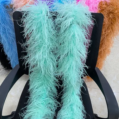 Hot Selling High Quality Colored Ostrich Feather Trimmed Ostrich Feather Costumes, Wedding Pajamas