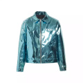 Mäns Bright Leather Bomber Jacket grossist