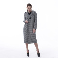 Black and white checked cashmere overcoat with hat