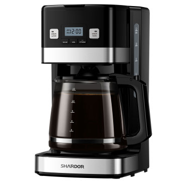 900W Power Automatic 12 Cup Stainless Steel Coffee Machine with Reusable Filter