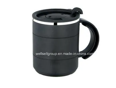 Black Stainless Steel Coffee Mug with Lid (CPBZ-4050)