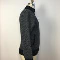 Men's Coarse Full-zippered Dark Knitted Sweater