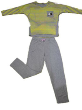 Striped Pajamas with Embroidered