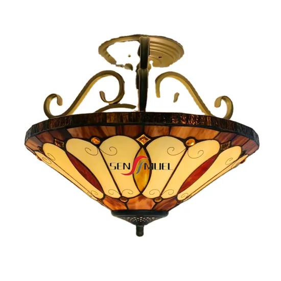 Chinese Factory Wholesale: European Vintage Stained Glass Tiffany Style Ceiling Lights by Sensmuel