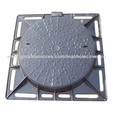 Ductile Iron Double Sealed Manhole Cover, 850*850 or 600*600, Clear Round Open