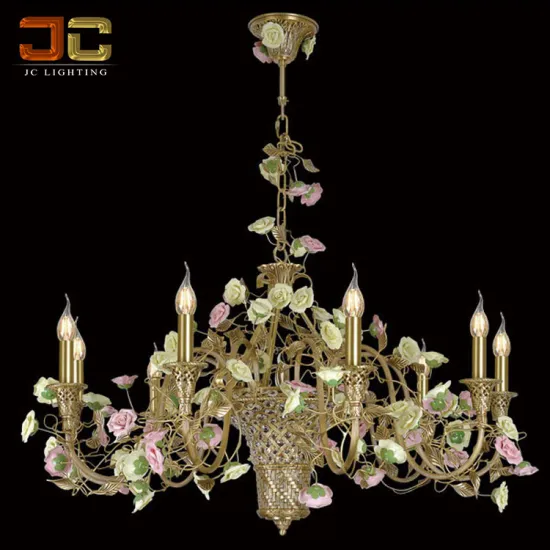French Style Palace Chandelier Full Copper Bronze Lantern for European Churches