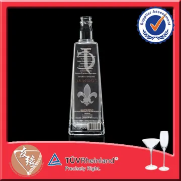 High Quality Clear Square Brandy Glass Bottles 375ml
