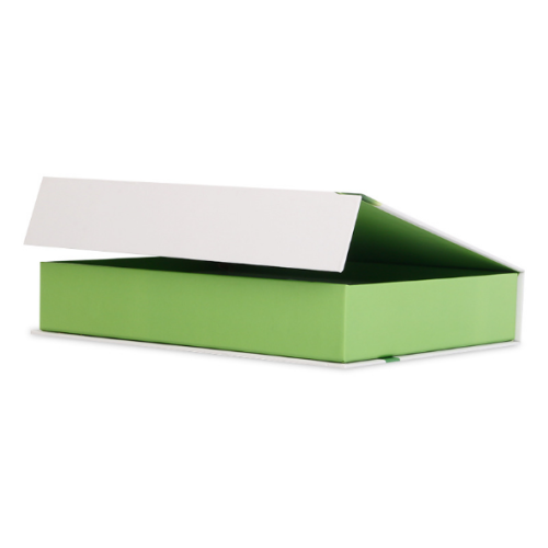 Green silk-print cosmetic box with magnetic