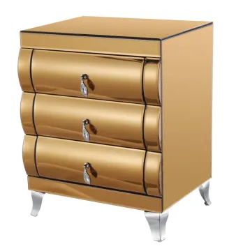 Gold mirror bedside table