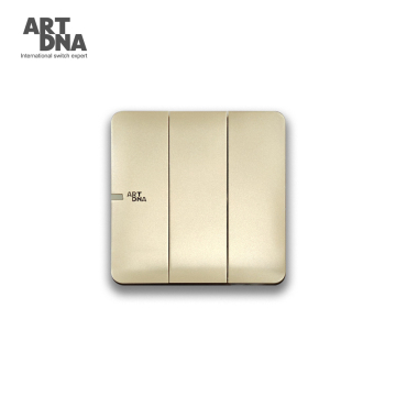 Modern Gold and White 3 Gang Wall Switches by ARTDNA Matt Gold