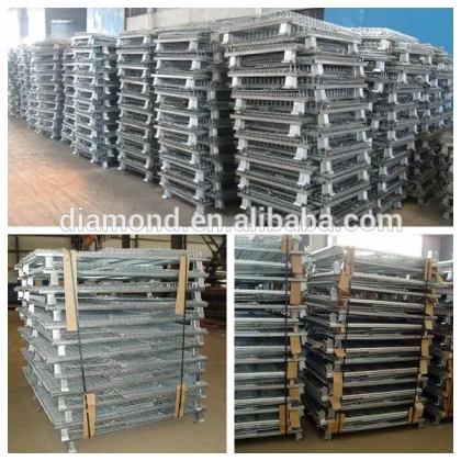 Collapsible warehouse ARS metal storage pallet cage