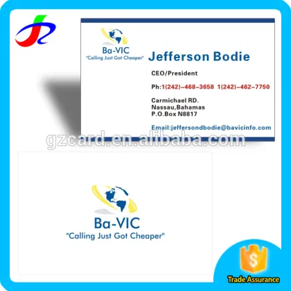 gloss paper business card
