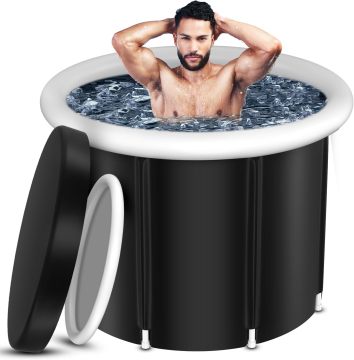 XL Large Portable Collapsible Inflatable Ice Bath Tub with Lid for Athletes and Outdoor Use