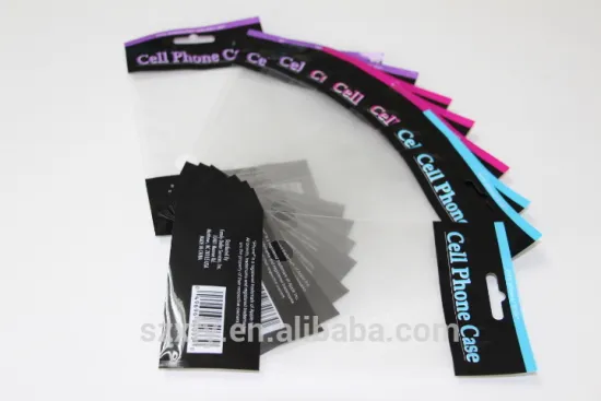 Hanging hearder/Clear plastic bag for packing cellphone case
