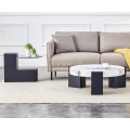 Modern Round Coffee Table with Glass Top