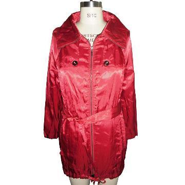L/SLV RED TRENCH COAT