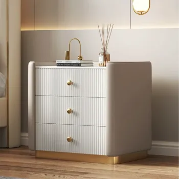 Modern Nordic Marble Countertop Storage Bedside Table for Bedroom Furniture