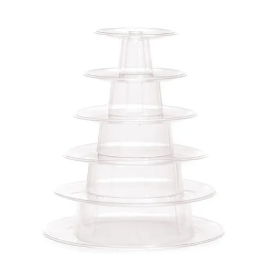 Round 6 Tier Macaron Tower Cake Stand Cupcake Macaroons Display Rack Holder Tools Wedding Decoration Easter Party Supplies