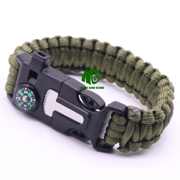 Parachute Bracelet with Knife Lock - Handwoven Polyester Survival Outdoor Accessory