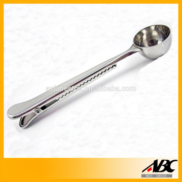 Food Safety Tableware Stainless Steel Coffee Spoon With Clip