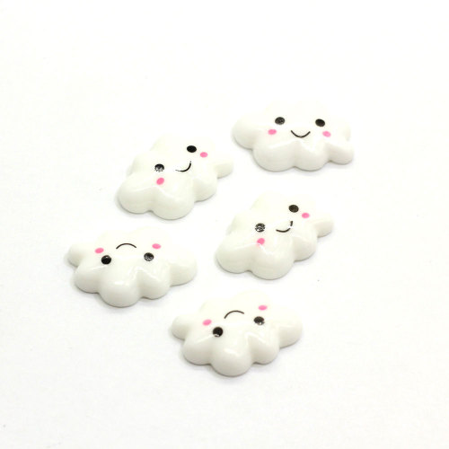 Żywica Śliczne białe chmury Cabochons Flatback Smile Cloud White Cloud Cabochons