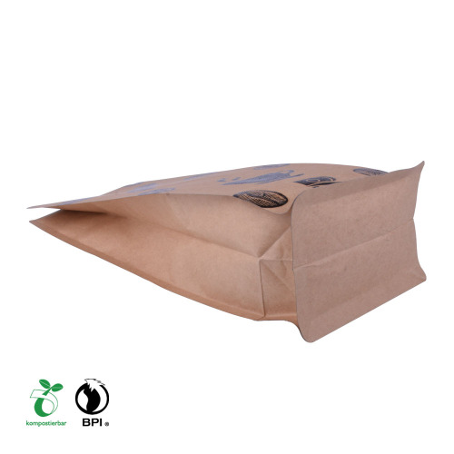 Food Ziplock Compostable Paper Box Bottom Bag for Coffee Factory China