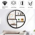 Tangkula Round Wall Shelf Wall-Mounted Circular Shelf