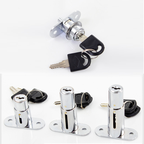 1Pcs Zinc Alloy Plunger Push Lock For Sliding Glass Door Showcase Lock Furniture Cabinet Lock Only/Universal Key Open The Lock