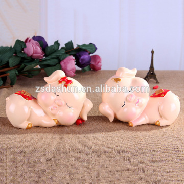 Sleeping piggy coin bank Cute creative high quality piggy bank Resin piggy coin bank for sale