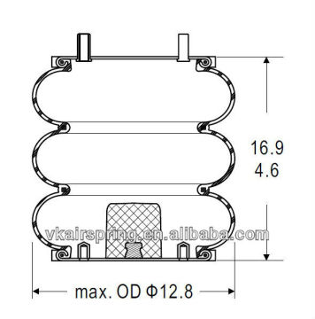 Triple convoluted air spring/Air suspension 3B12-303/Car part For REYCO