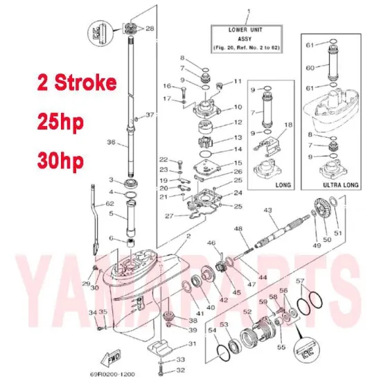 BOLT FOR YAMAHA HIDEA PARSUN SEATAN 2-STROKE 25HP/30HP OUTBOARD ENGINE