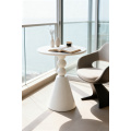 Mesa de centro redonda blanca minimalista moderna