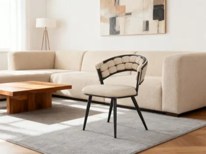 Modern Handwoven Upholstered Chair for Elegant Seating