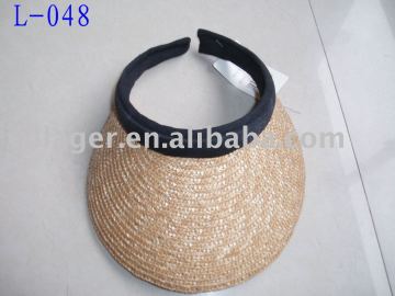 wheat straw braid visor hat