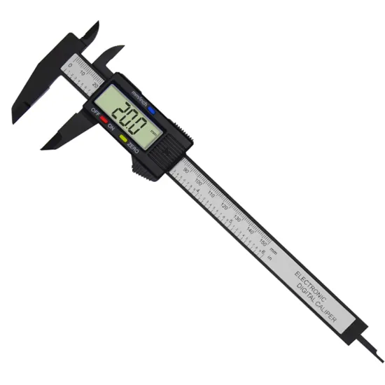 6 Inch LCD Screen Electronic Digital Caliper with Carbon Fiber - 150mm Plastic Vernier Caliper with Millimeter Conversion" 

However, for a more concise and SEO-friendly title, consider:

"150mm Plastic Vernier Caliper 6 Inch LCD Electronic Digital Calipe