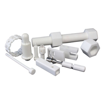 Hex Head Bolt and Nut - YSZ ZrO2 Yttria Stabilized Zirconia Ceramic