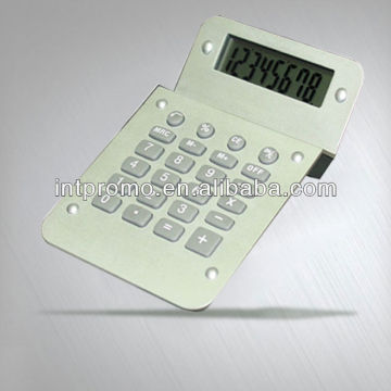8 digits Wave shaped aluminum desktop calculator