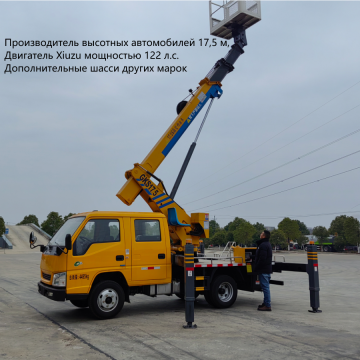 Pruning tree branches 17.5m high working truck