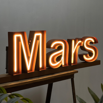 3D Neon Light Letters: Customizable Stainless Steel Frame Signage with Baking Paint