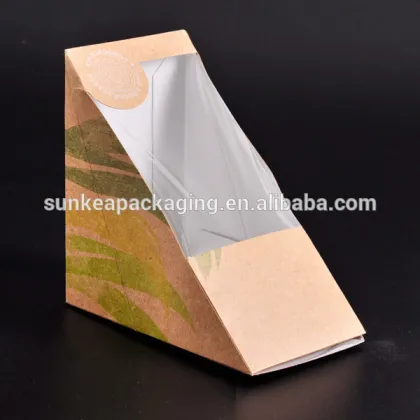 Paper sandwich container, sandwich wedge