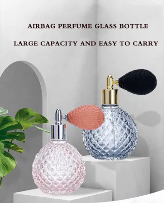 Clear glass perfume dispenser bag spray